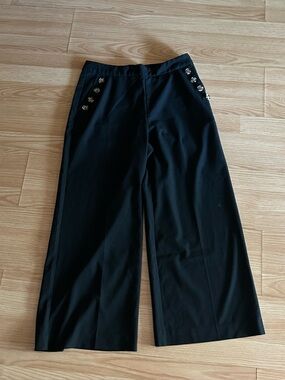 MNG Mango Black Wide Leg Casual Pants Women’s 8